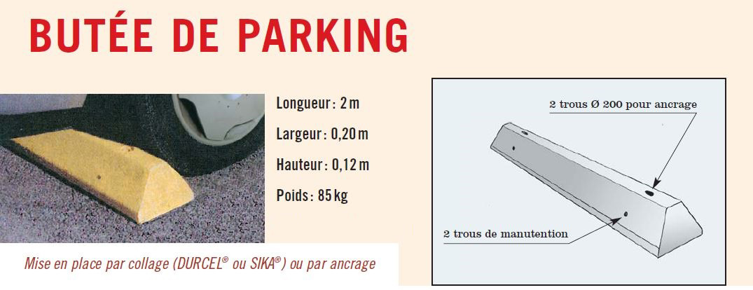 Quelles sont les dimensions des butées de parking ?